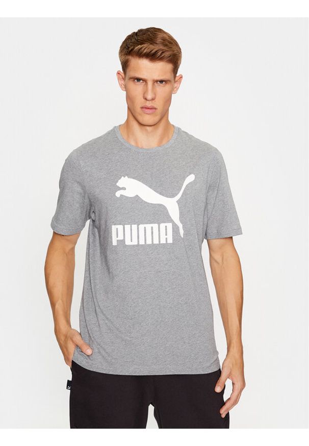 Puma T-Shirt Classics Logo 530088 Szary Regular Fit. Kolor: szary. Materiał: bawełna