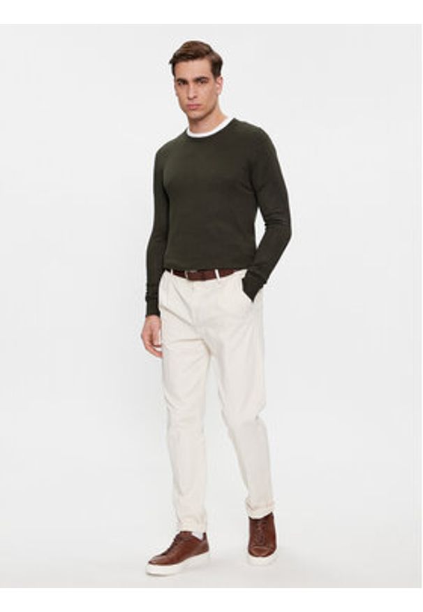 Brave Soul Sweter MK-36ARUNDELB Zielony Regular Fit. Kolor: zielony. Materiał: wiskoza