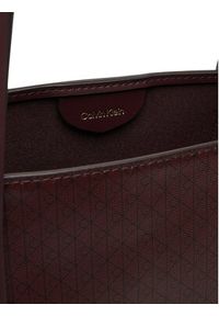Calvin Klein Torebka Emblem Aop Small Tote LV04F3267G Bordowy. Kolor: czerwony. Materiał: skórzane
