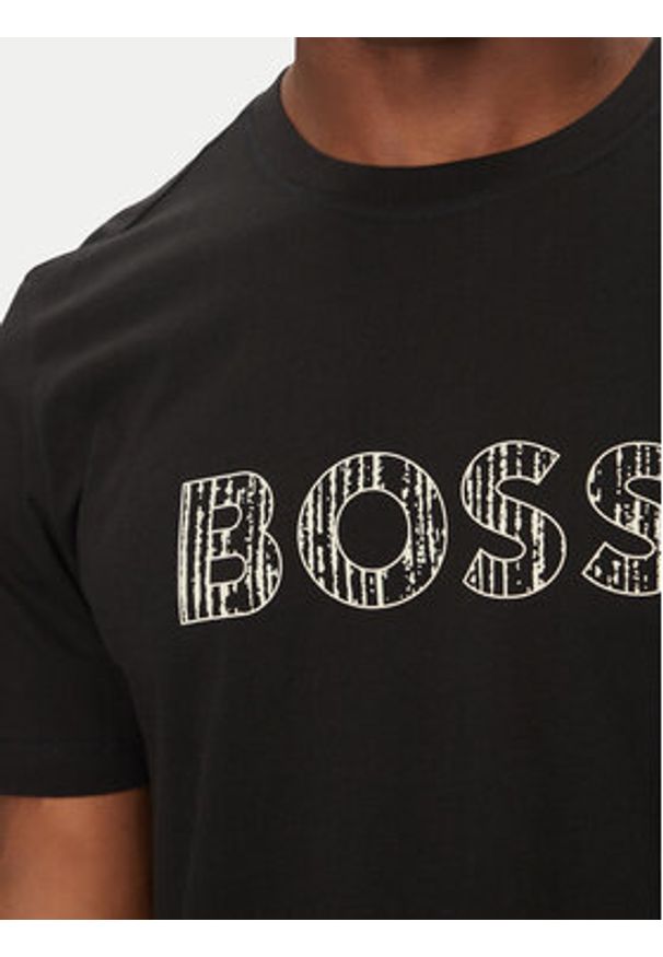 BOSS T-Shirt Te_Logotexture 50534923 Czarny Regular Fit. Kolor: czarny. Materiał: bawełna