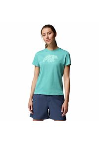 columbia - Koszulka techniczna damska Columbia Ruby Springs Graphic Fit Short Sleeve. Kolor: niebieski. Wzór: nadruk