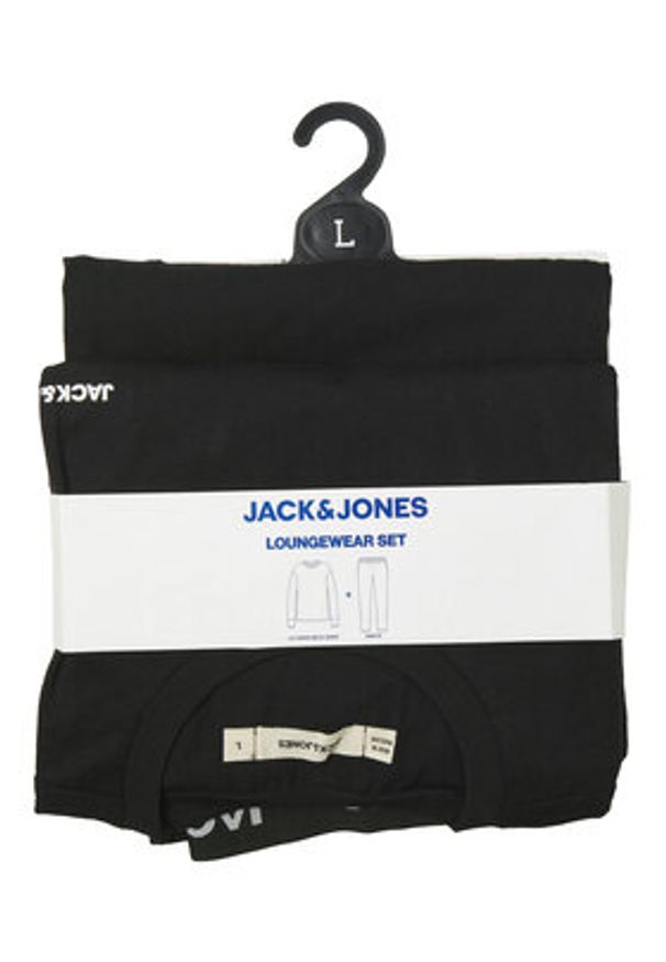 Jack & Jones Piżama Everest 12273632 Czarny Standard Fit. Kolor: czarny. Materiał: bawełna