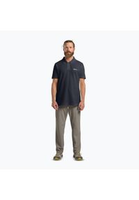 Koszulka polo męska Jack Wolfskin Essential. Typ kołnierza: polo. Kolor: niebieski