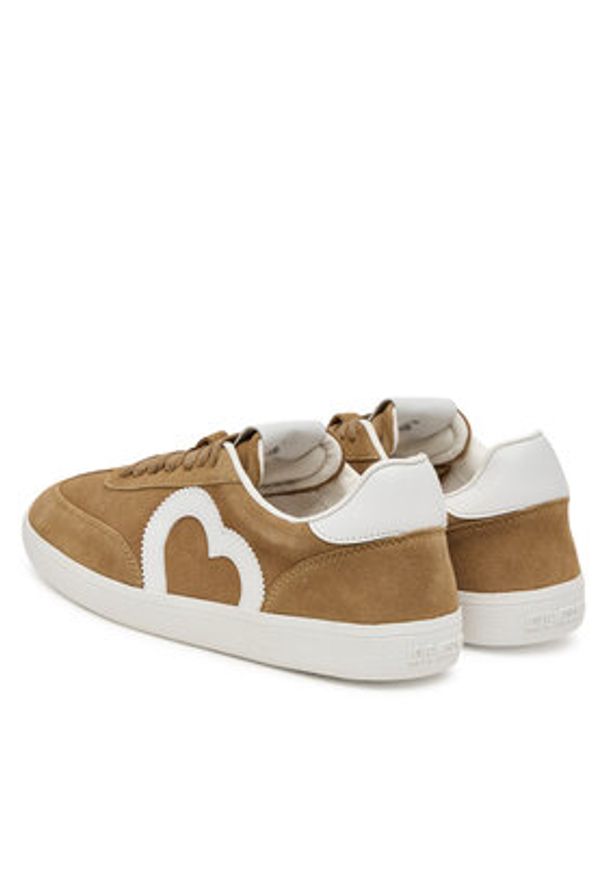 Love Moschino - LOVE MOSCHINO Sneakersy JA15112G1NIG010440 Beżowy. Kolor: beżowy. Materiał: skóra