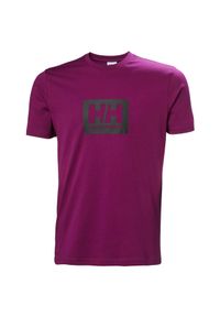 Koszulka Helly Hansen Box. Kolor: fioletowy. Materiał: bawełna