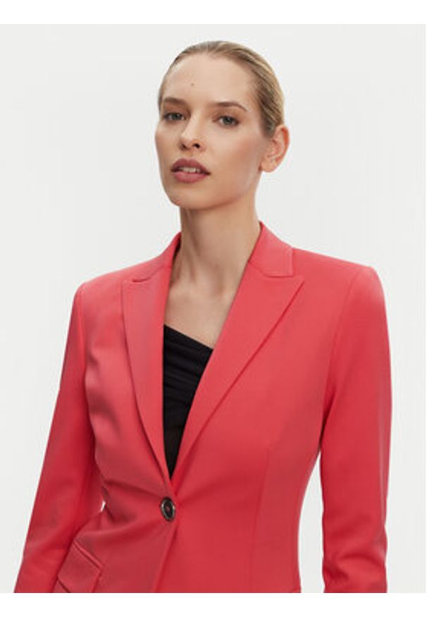 Pinko - PINKO Marynarka 104903 A1L3 Koralowy Regular Fit. Kolor: pomarańczowy. Materiał: syntetyk