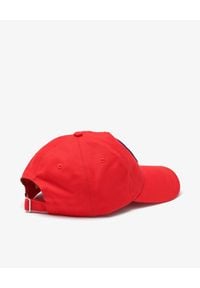 Lacoste - LACOSTE - Czerwona czapka z daszkiem z naszywką. Kolor: czerwony. Materiał: bawełna. Wzór: aplikacja #3