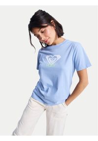 Roxy T-Shirt Ocean Road Art ERJZT06015 Błękitny Regular Fit. Kolor: niebieski. Materiał: bawełna #1