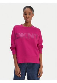DKNY Sport Bluza DP6T1561 Różowy Oversize. Kolor: różowy. Materiał: bawełna. Styl: sportowy #1