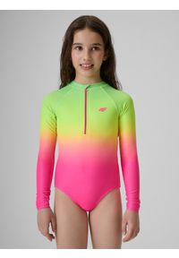4f - 4F Kostium kąpielowy jednoczęściowy dziewczęcy - multikolor 158/164 (12-14 lat). Kolor: wielokolorowy. Materiał: materiał, skóra #1