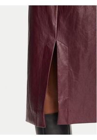 Marella Spódnica z imitacji skóry Biada 2623106071 Bordowy Slim Fit. Kolor: czerwony. Materiał: wiskoza #5