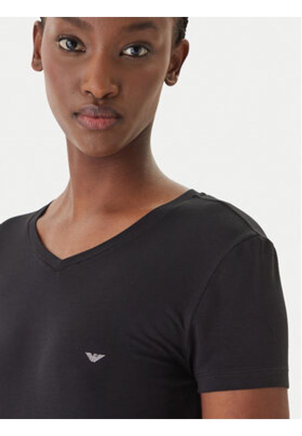 Emporio Armani T-Shirt EW000409 AF19024 UC001 Czarny Regular Fit. Kolor: czarny. Materiał: bawełna
