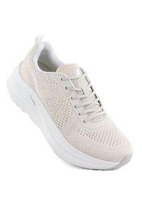 Półbuty sportowe damskie na platformie beżowe Rieker W4101-60. Kolor: beżowy. Materiał: tkanina. Obcas: na platformie #1