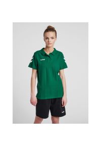 Koszulka tenisowa polo damska Hummel Go Cotton Polo Woman. Typ kołnierza: polo. Kolor: zielony. Sport: tenis #1