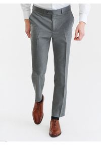 Pako Lorente - PAKO LORENTE – Szare gładkie spodnie garniturowe. Kolor: szary. Materiał: poliester, elastan, wiskoza. Wzór: gładki #6