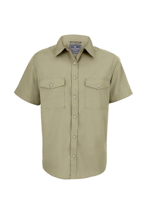 CRAGHOPPERS - Męska Koszula Z Krótkim Rękawem Expert Kiwi. Kolor: szary. Długość rękawa: krótki rękaw. Długość: krótkie