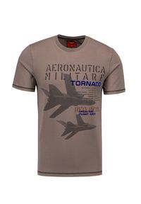 Aeronautica Militare - T-shirt AERONAUTICA MILITARE. Okazja: na co dzień. Materiał: elastan, bawełna. Długość rękawa: krótki rękaw. Długość: krótkie. Wzór: nadruk. Styl: casual, klasyczny