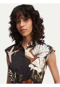 Marella Sukienka koszulowa Padana 2613221202 Czarny Regular Fit. Kolor: czarny. Materiał: bawełna. Typ sukienki: koszulowe #3