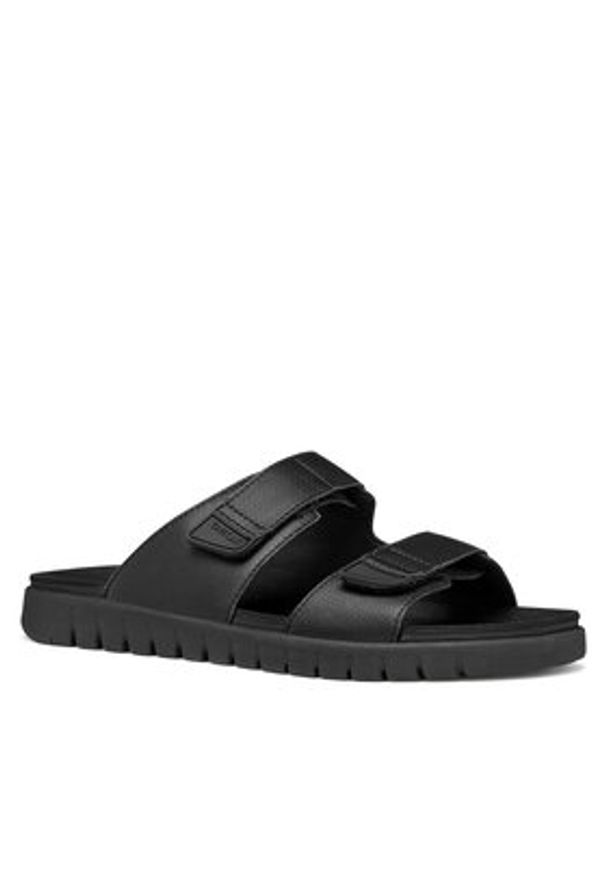 Geox Klapki U Flextride S U652JB 0009B C9999 Czarny. Kolor: czarny. Materiał: skóra