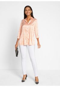 bonprix - Spodnie 7/8 z gumką w talii, ze stretchem. Kolor: biały. Styl: elegancki #2