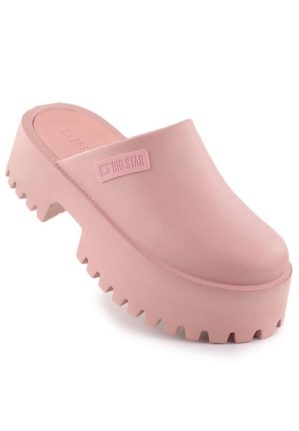 Big-Star - Klapki damskie na masywnej podeszwie różowe Big Star NN274020. Okazja: na co dzień, na plażę. Kolor: różowy. Materiał: tworzywo sztuczne. Styl: casual