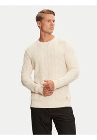 Guess Sweter Evander M4BR19 Z3HD1 Beżowy Regular Fit. Kolor: beżowy. Materiał: syntetyk