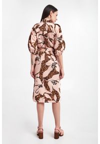 Twinset Milano - Sukienka TWINSET ACTITUDE. Materiał: bawełna. Wzór: nadruk, motyw zwierzęcy, aplikacja. Styl: klasyczny. Długość: mini