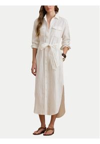 Lauren Ralph Lauren - LAUREN RALPH LAUREN Sukienka koszulowa 200P13685001 Écru Regular Fit. Kolor: kremowy. Materiał: len. Typ sukienki: koszulowe #6