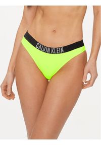 Calvin Klein Swimwear Dół od bikini KW0KW02509 Zielony. Kolor: zielony. Materiał: syntetyk