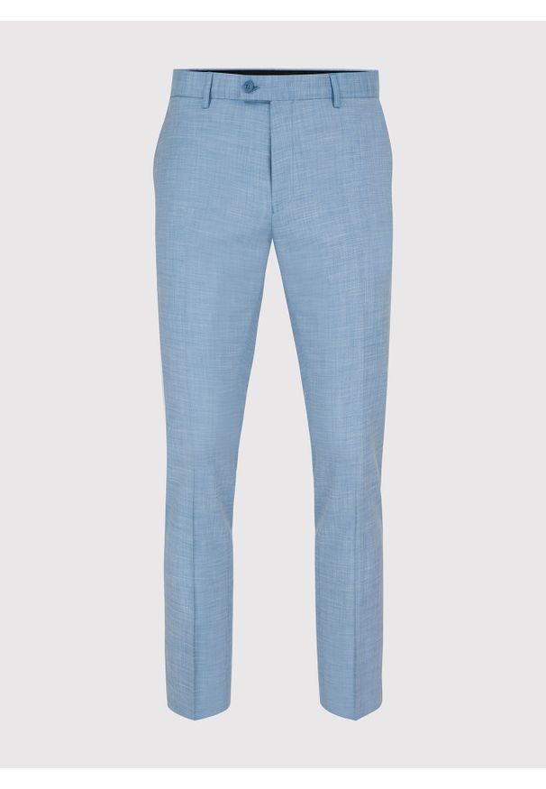 Pako Lorente - PAKO LORENTE – Niebieskie męskie spodnie garniturowe. Kolor: niebieski. Materiał: wiskoza, poliester, elastan