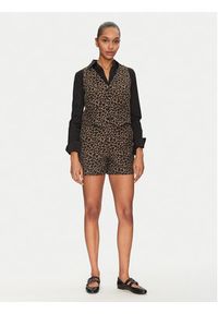 Morgan Kamizelka 251-CBILI.F Brązowy Slim Fit. Kolor: brązowy. Materiał: bawełna #5