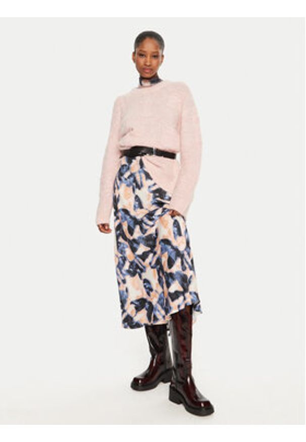 Munthe Sweter Taccu 243160724373 Różowy Loose Fit. Kolor: różowy. Materiał: syntetyk