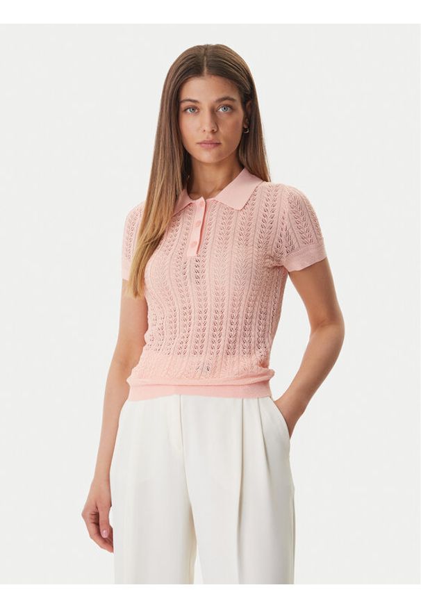 Guess Polo W6GR25 Z0672 Pomarańczowy Regular Fit. Typ kołnierza: polo. Kolor: pomarańczowy. Materiał: wiskoza
