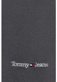 Tommy Jeans szalik męski kolor szary z nadrukiem. Kolor: szary. Materiał: bawełna, dzianina. Wzór: nadruk #2