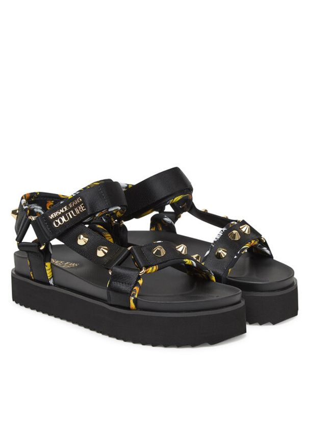Versace Jeans Couture Sandały 78VA3SM2 Czarny. Kolor: czarny. Materiał: materiał