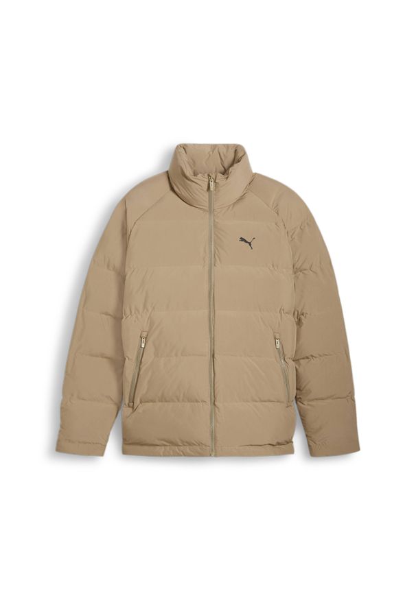 Kurtka puchowa Puma Mono. Okazja: na co dzień. Kolor: beżowy. Materiał: puch. Styl: casual