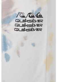 Quiksilver spodnie dresowe bawełniane damskie kolor biały wzorzyste. Kolor: biały. Materiał: bawełna, dresówka