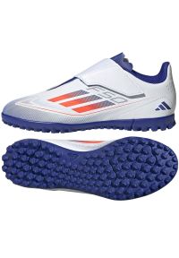 Adidas - Buty adidas F50 Club Vel Jr Tf IF1386 białe. Zapięcie: rzepy. Kolor: biały. Szerokość cholewki: normalna