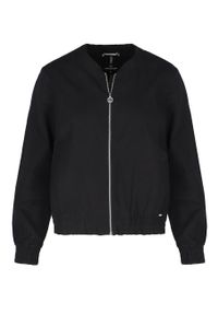 Volcano - Bomberka z lnem JB-TOKEO. Okazja: na co dzień. Typ kołnierza: kołnierzyk stójkowy. Kolor: czarny. Materiał: len. Styl: casual #1