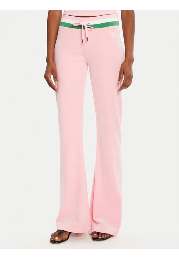 Juicy Couture Spodnie dresowe Velour JCWBJ225352 Różowy Regular Fit. Kolor: różowy. Materiał: syntetyk, welur