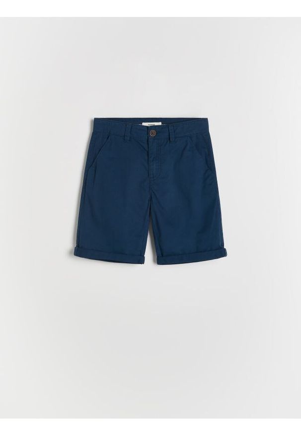 Reserved - Bawełniane szorty - granatowy. Kolor: niebieski. Materiał: bawełna