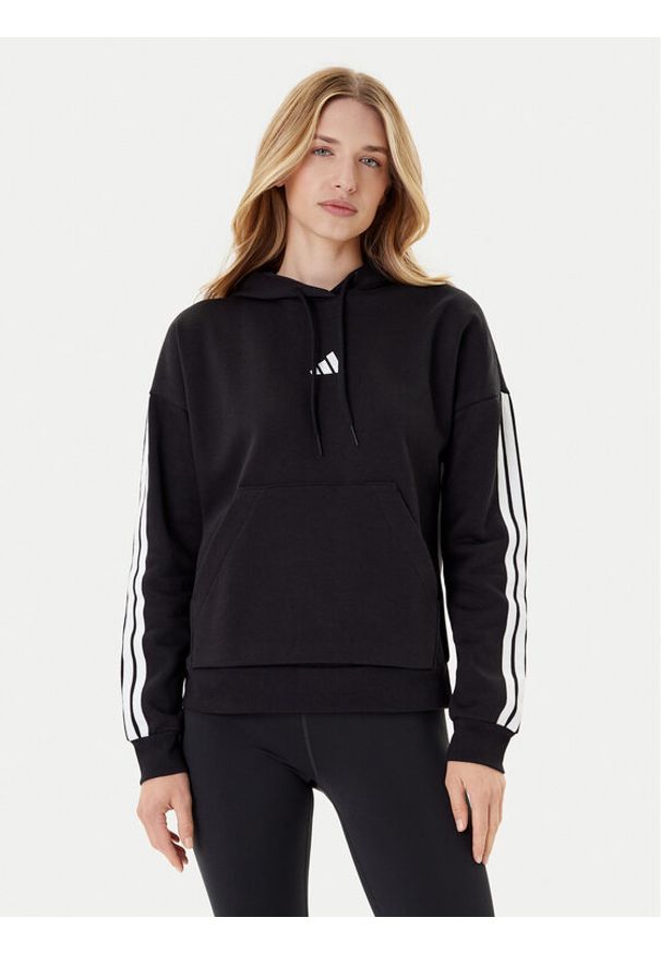 Adidas - adidas Bluza Essentials 3-Stripes JX2538 Czarny Regular Fit. Kolor: czarny. Materiał: syntetyk