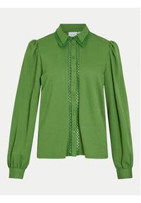 Vila Koszula Carmena 14102290 Zielony Regular Fit. Typ kołnierza: typu carmen. Kolor: zielony. Materiał: syntetyk, wiskoza #6