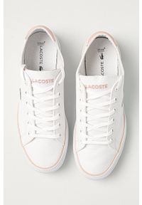 Lacoste Tenisówki 741CFA0027.1Y9 damskie kolor biały. Nosek buta: okrągły. Zapięcie: sznurówki. Kolor: biały. Materiał: guma #3