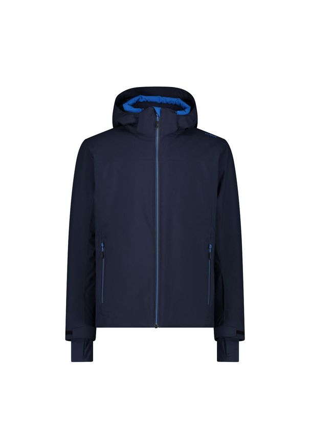 Kurtka narciarska z materiału serżowego CMP. Kolor: niebieski. Materiał: materiał. Sezon: zima. Styl: wakacyjny