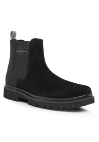 Calvin Klein Jeans Sztyblety Eva Mid Chelsea Boot Suede YM0YM00764 Czarny. Kolor: czarny