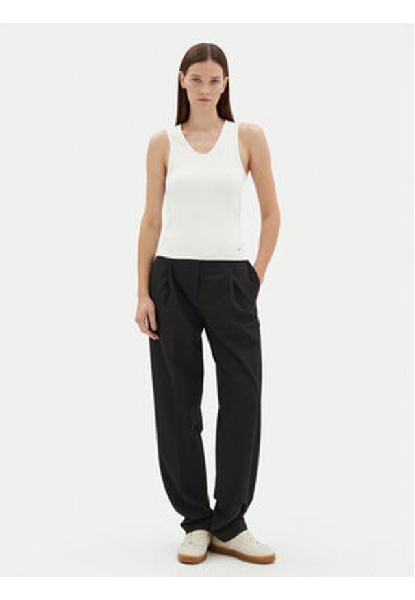 TOMMY HILFIGER - Tommy Hilfiger Top WW0WW44572 Écru Slim Fit. Materiał: bawełna