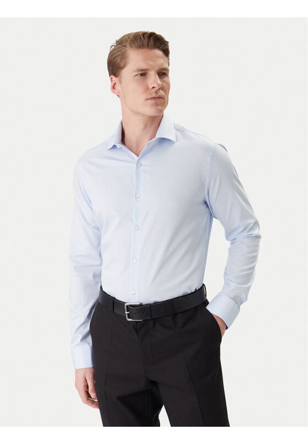 Calvin Klein Koszula LV019EU119 Błękitny Slim Fit. Kolor: niebieski. Materiał: bawełna