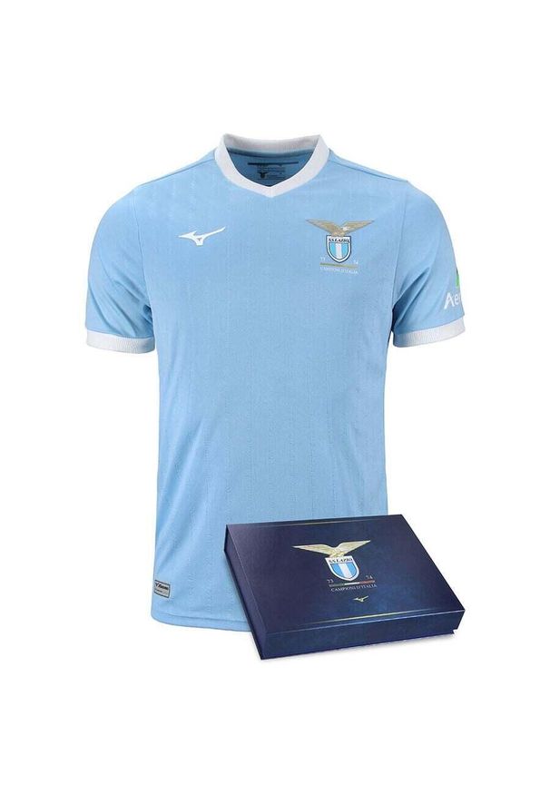 Mizuno - Koszulka z okazji 50-lecia Lazio Rome. Kolor: niebieski. Sport: piłka nożna