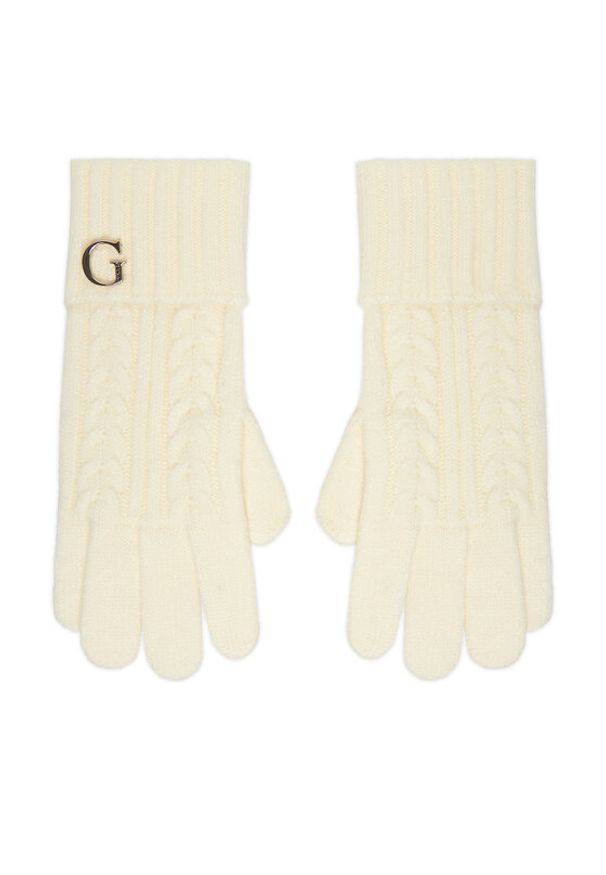 Guess Rękawiczki Damskie AW5382 POL02 Biały. Kolor: biały. Materiał: akryl, materiał
